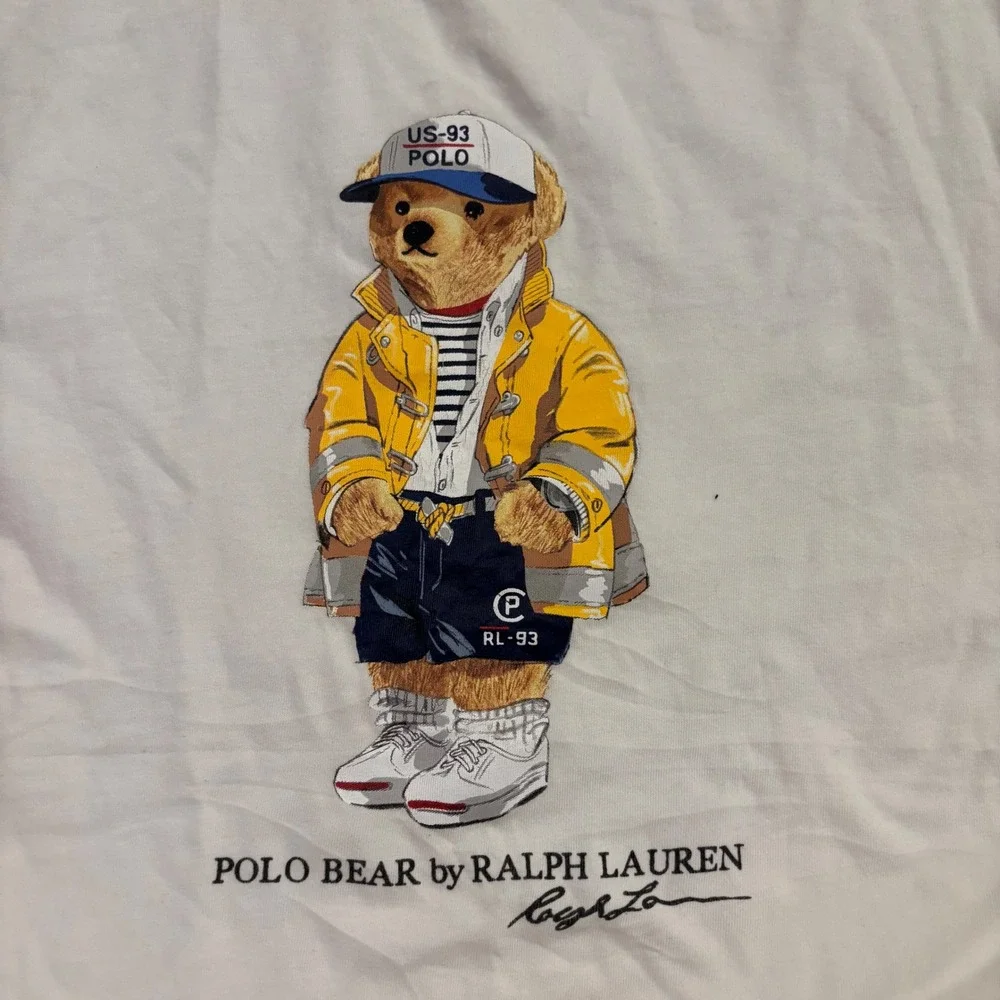 Polo Ralph Lauren Polo Bear RL-93 Yellow Raincoat White T-Shirt Mens Large